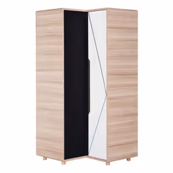 Armoire 2 portes Vox - 91 x 91 x 190cm - Bois blanc et noir