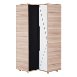 Armoire 2 portes Vox - 91 x 91 x 190cm - Bois blanc et noir
