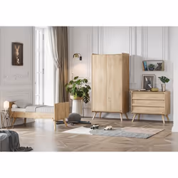 Chambre complète 2 portes 3 tiroirs Vox - 145 x 75 x 103cm - bois