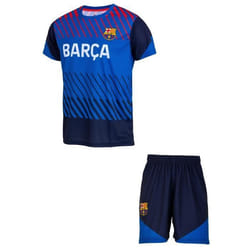 Ensemble maillot short enfant - FC Barcelone - Bleu - Manches courtes - 100% officiel - Garçon