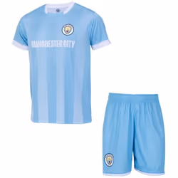 Ensemble maillot short enfant - Manchester City - Bleu - Manches courtes - 100% officiel - Football