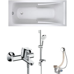 Hansgrohe - Baignoire Jacob Delafon 170 x 75 , mitigeur mural, vidage nicoll