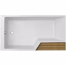 Avantages de la baignoire Confort : large espace douche 2 en 1 : partie douche et la partie bain. Forme : asymétrique. Fond : ...