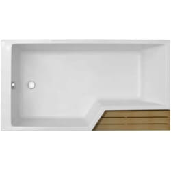 Baignoire bain douche Jacob Delafon Neo, version gauche Blanc brillant 180 x 70/90