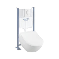 Pack wc suspendu sans bride villeroy et boch Subway 2.0 + abattant + plaque blanche + bâti Grohe