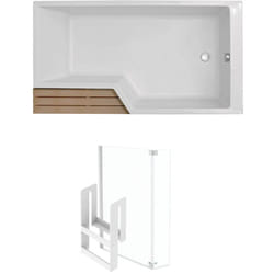 Pack baignoire bain douche 160 x 90 Jacob Delafon Neo version droite + pare bain chromé