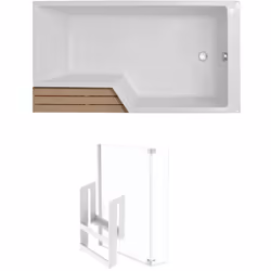 Avantages de la baignoire Confort : large espace douche 2 en 1 : partie douche et la partie bain. Forme : asymétrique. Fond : ...