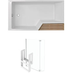 Pack baignoire bain douche 160 x 90 Jacob Delafon Neo version gauche + pare bain chromé