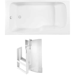 Baignoire bain douche Jacob Delafon Malice + pare bain + étagère 170 x 90, v. gauche