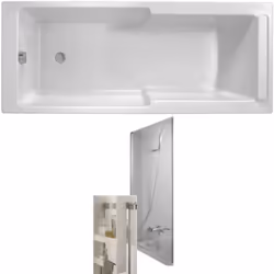 Le lot baignoire bain douche Struktura comprend : Une baignoire bain douche Struktura Un pare-bain 1 volet pivotant Struktura ...