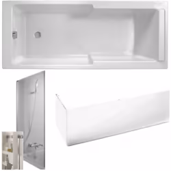 Le lot comprend : Une baignoire bain douche Struktura Un pare-bain 1 volet pivotant Struktura Tablier frontal pour une instal ...
