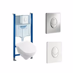 Ensemble bati support wc complet suspendue comprenant Bati support autoportant Grohe Solido (Ref 39981000) Plaque de commande ...