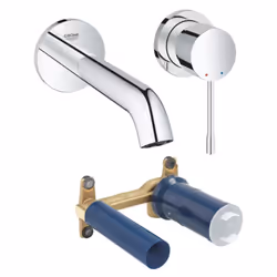Description générale Ce pack complet de robinetterie salle de bain Grohe Essence comprend un mitigeur lavabo mural Taille M c ...