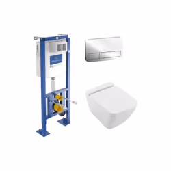 Caractéristiques du Pack wc Finion et bati support ViConnect Villeroy et Boch Ce lot comprend Cuvette sans bride Finion Ville ...