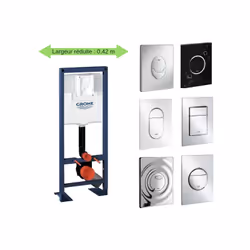 Bâti-support wc largeur réduite pour des toilettes étroites. Compatible avce toutes les cuvettes suspendues y compris les cuv ...