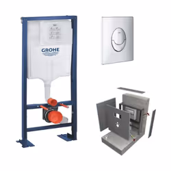 Grohe-Bâti support Solido avec plaque de déclenchement chrome habillage Wedi I-board avec revêtement concrete gris