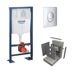 Grohe-Bâti support Solido avec plaque de déclenchement chrome habillage Wedi I-board avec revêtement concrete gris