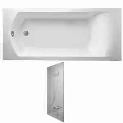 Points forts Baignoire avec grand espace intérieur Pare bain pivotant intérieur / extérieur Verre traité anticalcaire pour un ...