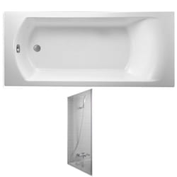 Jacob Delafon - Pack baignoire droite 180 x 80 Ove + pare bain chromé