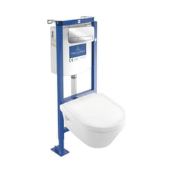 Pack wc suspendu sans bride villeroy et boch Architectura + abattant + plaque + bâti
