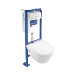 Pack wc suspendu sans bride villeroy et boch Architectura + abattant + plaque + bâti