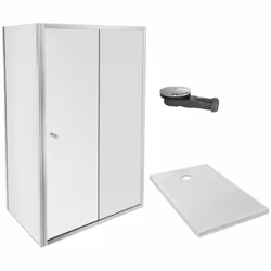 Ce pack receveur comprend : Receveur douche Ipso 120 x 90 cm Paroi coulissante Bonde slim extra-plate Paroi latérale fixe ( p ...