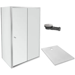 Receveur douche Jacob Delafon Ipso 120x90 + paroi coulissante angle + bonde