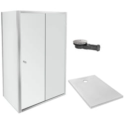 Receveur douche Jacob Delafon Ipso 120x80 + paroi coulissante angle + bonde