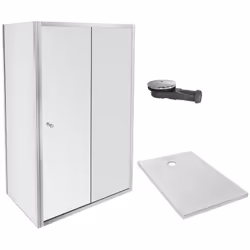 Ce pack comprend : Receveur douche Jacob Delafon Ipso blanc Bonde slim extra-plate Porte pivotante Jacob Delafon Serenity Par ...