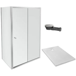 Receveur douche Jacob Delafon Ipso 80x80 + paroi porte pivotante angle + bonde