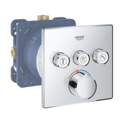 Façade mitigeur thermostatique encastrable Grohe Grohtherm + corps encastré Grohe Rapido Smartbox