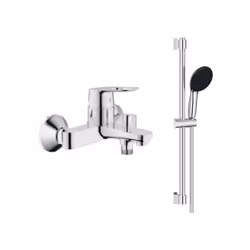 Profitez de ce lot tout compris pour votre douche. Avec le robinet bain/douche Bauloop et la douchette à main 2 jets, accompa ...