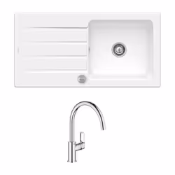 Contenu : 1x Evier Villeroy et Boch 1x Robinet Grohe Réfs : 31368001_33601201 Caractéristiques du robinet : Installation mono ...