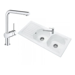 Villeroy&boch - Evier villeroy et boch Nestor Plus + Robinet cuisine grohe Minta