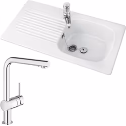Evier Tudor + Robinet cuisine Minta