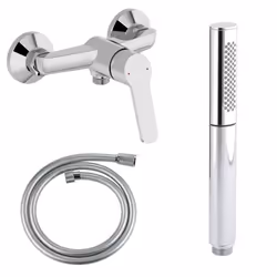 Jacob Delafon -Grohe - Mitigeur douche Aimé + Douchette Shift Ellipse + Flexible douche Silverflex