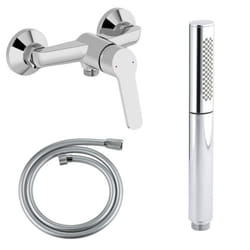 Jacob Delafon -Grohe - Mitigeur douche Aimé + Douchette Shift Ellipse + Flexible douche Silverflex