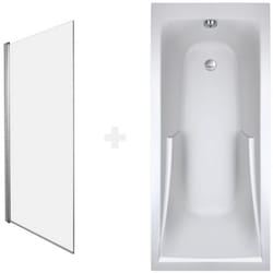 Baignoire droite JACOB DELAFON Corvette confort + pare bain 150 x 70
