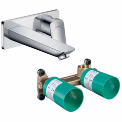 Ce lot comprend : Mitigeur lavabo encastré mécanique Hansgrohe Logis 195 mm Corps encastré mitigeur lavabo Hansgrohe Points f ...