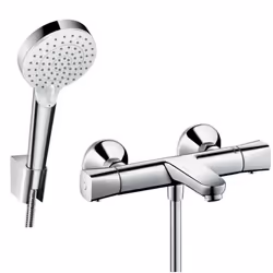 Douchette à main Crometta + Mitigeur thermostatique bain douche Ecostat