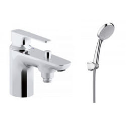 Ensemble Mitigeur Bain Douche mécanique sur gorge monotrou Aleo + avec douchette et flexible Awaken - Jacob Delafon