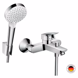 Ce lot comprend : Le mitigeur baignoire Hansgrohe Logis Le pack pommeau de douche 2 jets Hansgrohe Vario Avantages du mitigeu ...