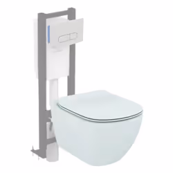 Points forts du pack WC suspendu Tesi Ideal Standard Cuvette suspendu entièrement carénée Matériau : porcelaine vitrifiée Ali ...