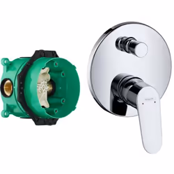 Façade Focus pour mitigeur bain douche encastré Chromé avec corps encastré