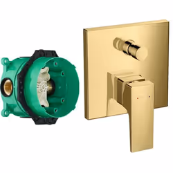 Façade Metropol pour mitigeur bain douche encastré Aspect doré poli avec corps encastré