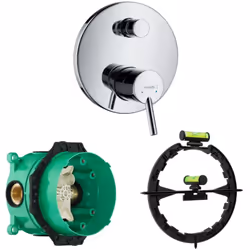 Avantages de la façade pour mitigeur bain et douche encastré chromé Talis S Hansgrohe Finition chromée Débit de sortie supéri ...