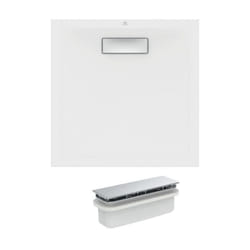 IDEAL STANDARD Receveur 90 X 90 Ultra Flat New acrylique carre blanc mat bonde incluse