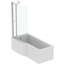 Baignoire Connect air 150 x 80 avec pare bain avec volet, tablier frontal et lateral asymétrique gauche - Ideal Standard