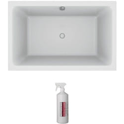 Baignoire bain douche Jacob Delafon Capsule profonde, 120 x 80 cm + nettoyant