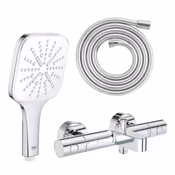 Mitigeur bain douche Precision Get avec douchette 3jets Vitalio Smartactive 130 Cube et flexible 200cm